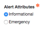 select type of alert: information or emergency