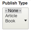 dropdown for selecting publication type