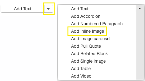 interface for adding inline image
