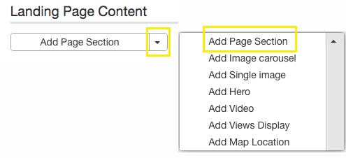 add page section interface