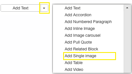 interface for entering single image