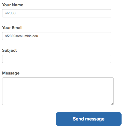 rendering of contact us form