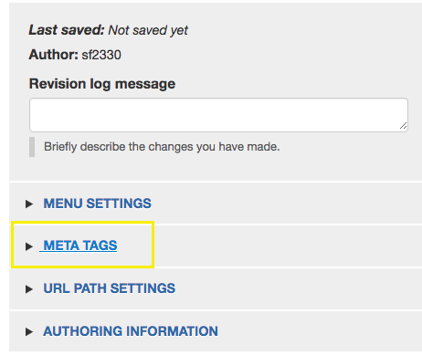 meta tag field