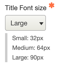 interface to set the title font size