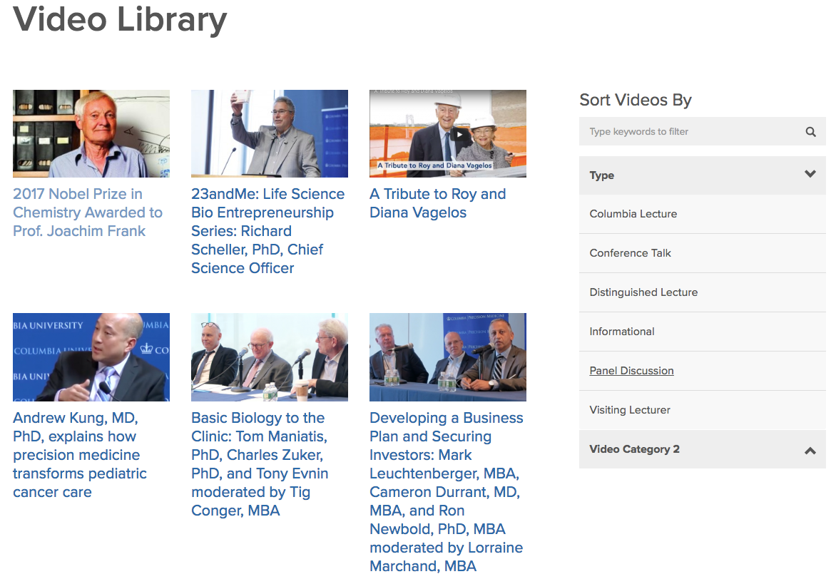video library screenshot