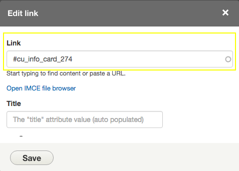 pasted URL into field