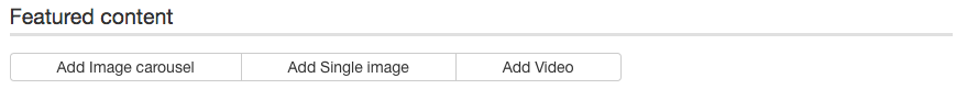 interface for selecting type of featured content