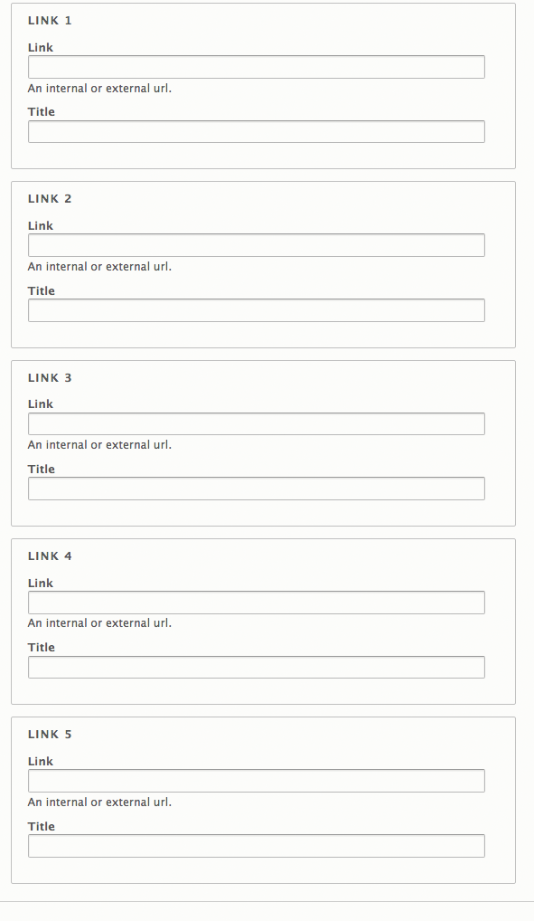 links and titles fields