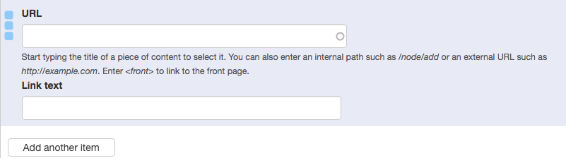 URL and link text pairs