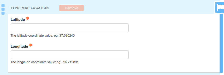 enter latitude and longitude coordinates