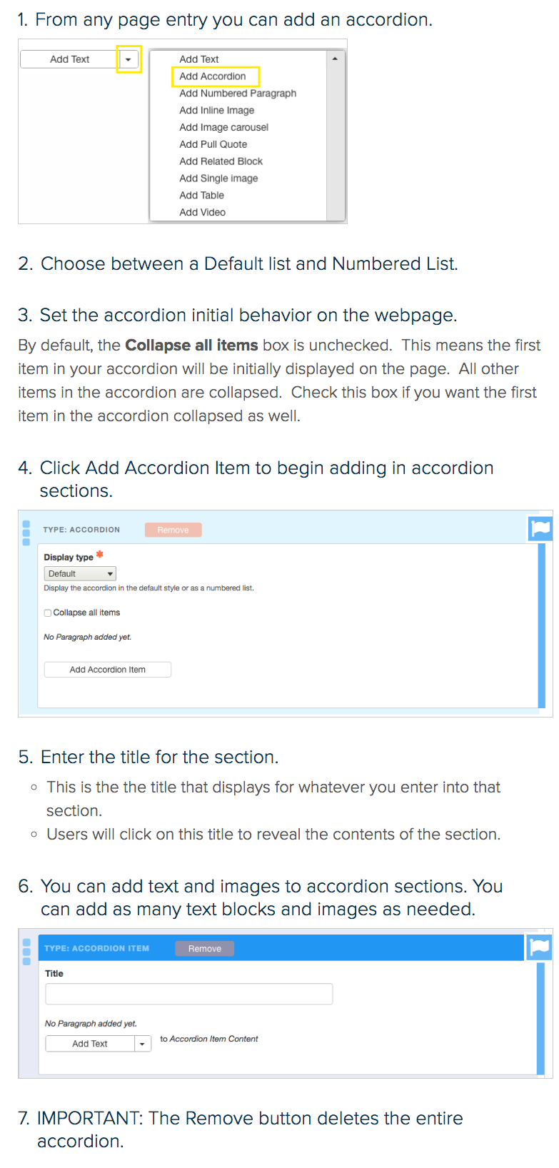 numbered list example on webpage