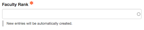 interface for entering faculty rank