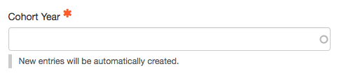 interface for entering cohort year