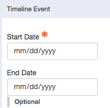 field for entering date