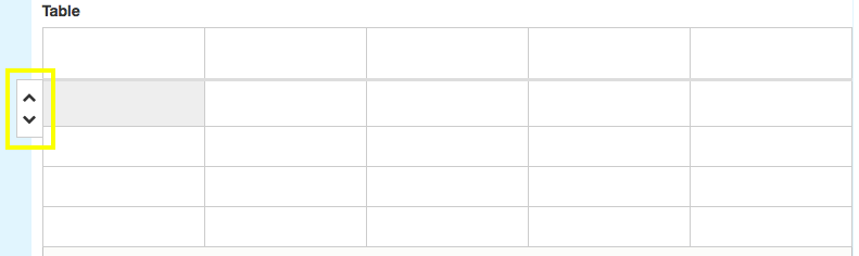 interface for moving rows on table