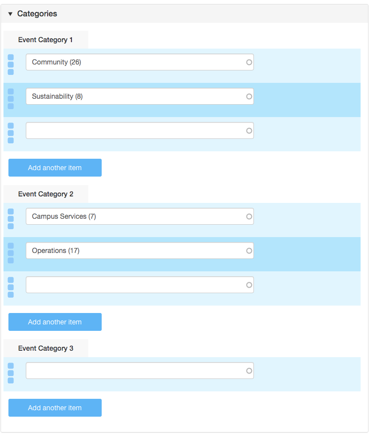 interface to add timeline filters