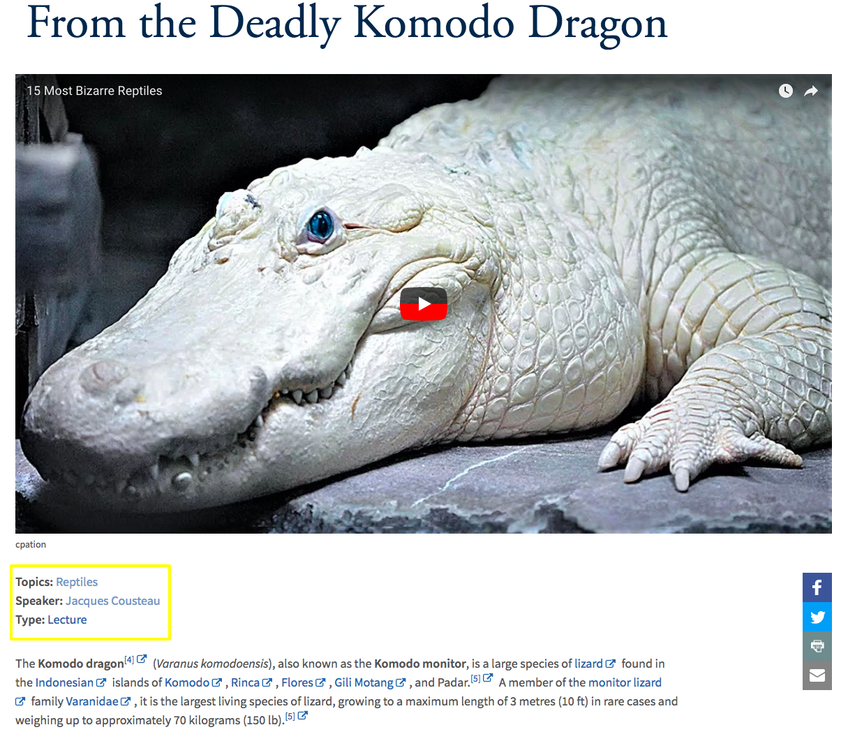 filters display on individual video page