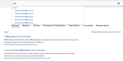 Columbia Sites Autocomplete Indexing Bug Fix
