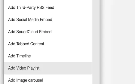 Add Video Playlist option