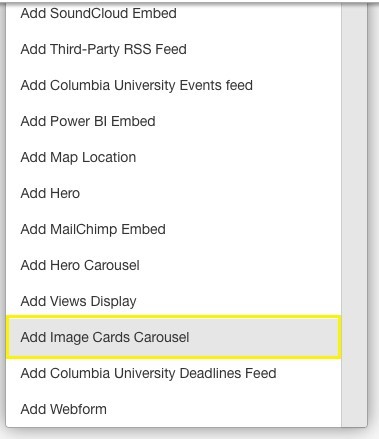 Add Image Cards Carousel