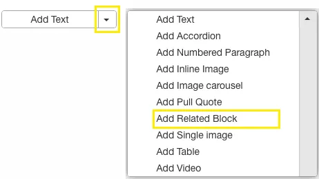 Add Related Block