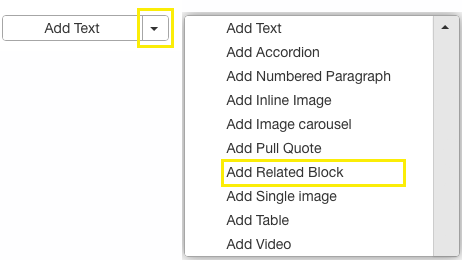 Add Related Block
