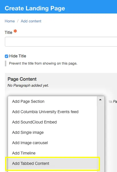 Add Tabbed Content
