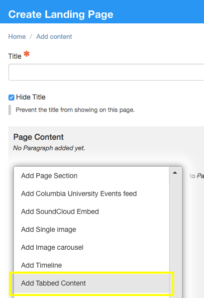 Add Tabbed Content