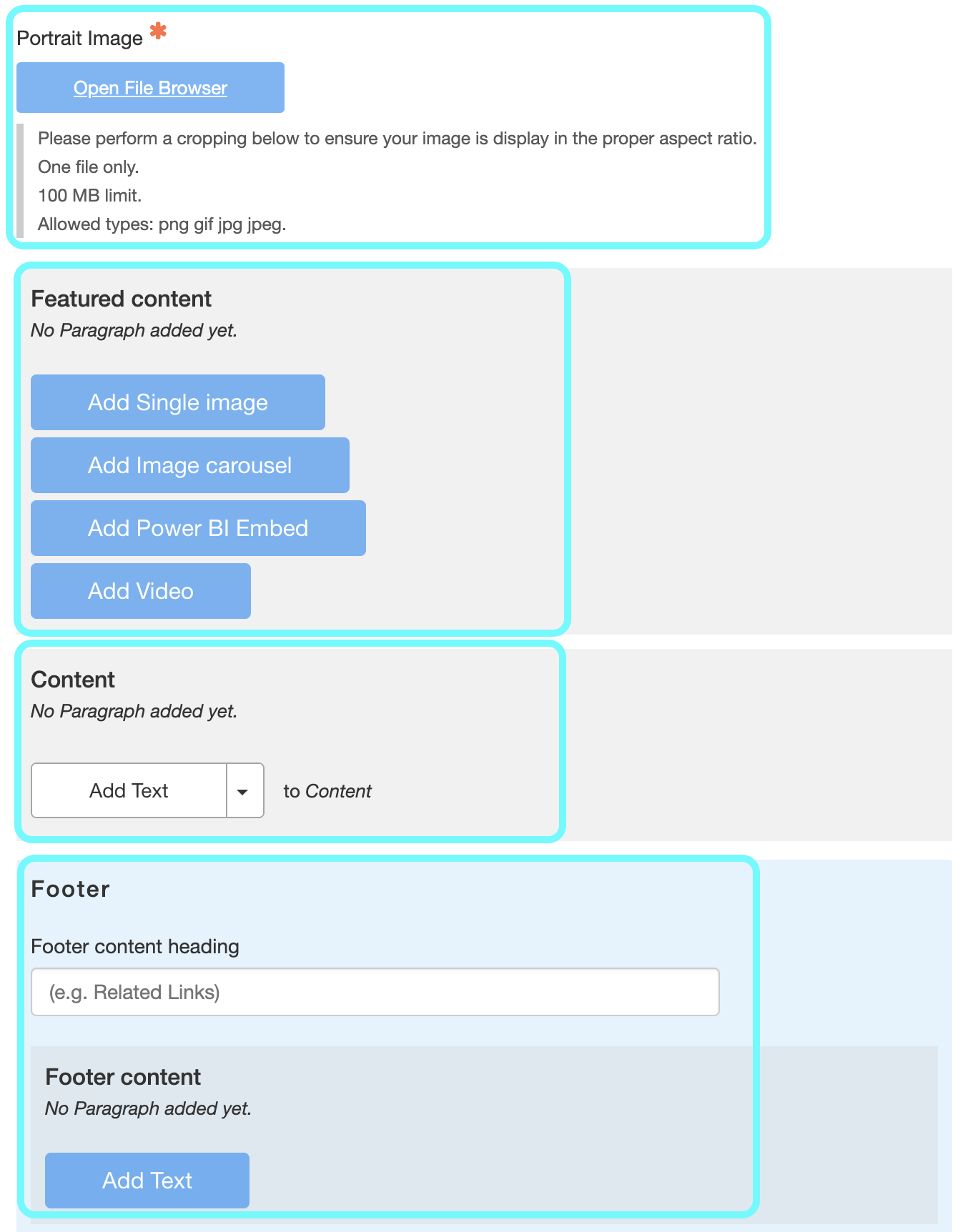 text highlighting the backend of the areas to complete for the bookshelf content type