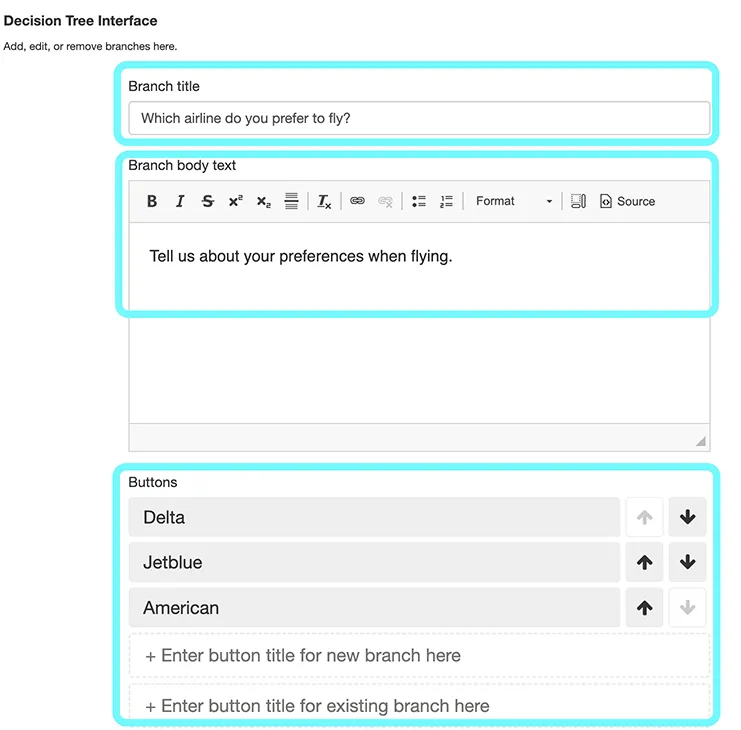 text encircled by blue highlight to underline the fields needing completion 
