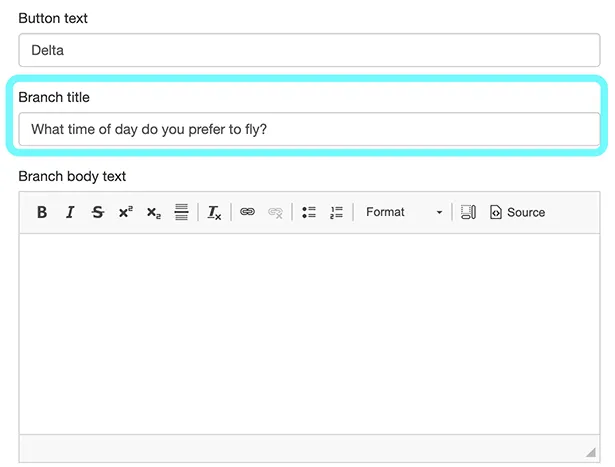 text highlighting the branch title field 