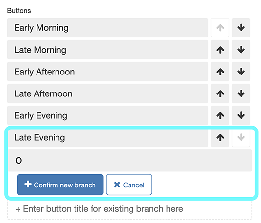 Text detailing options and starting process of typing new option