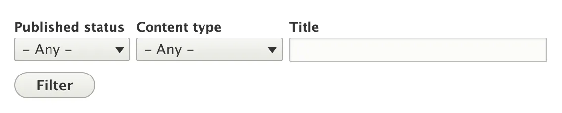 filter options