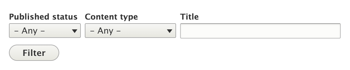 filter options