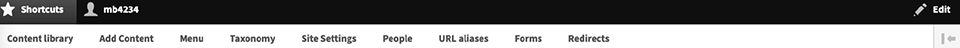 Text displaying main navigation menu upon accessing website