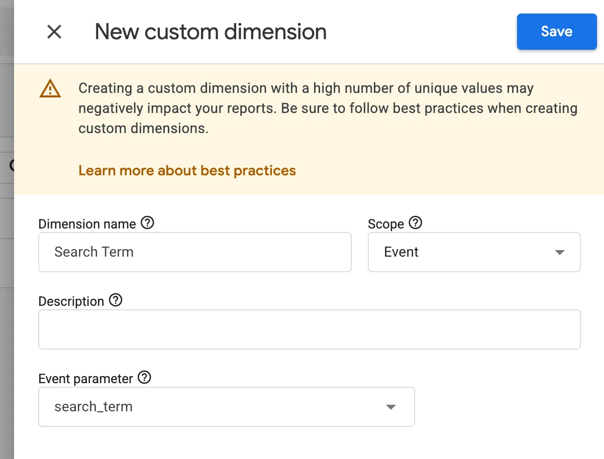 create the dimension names