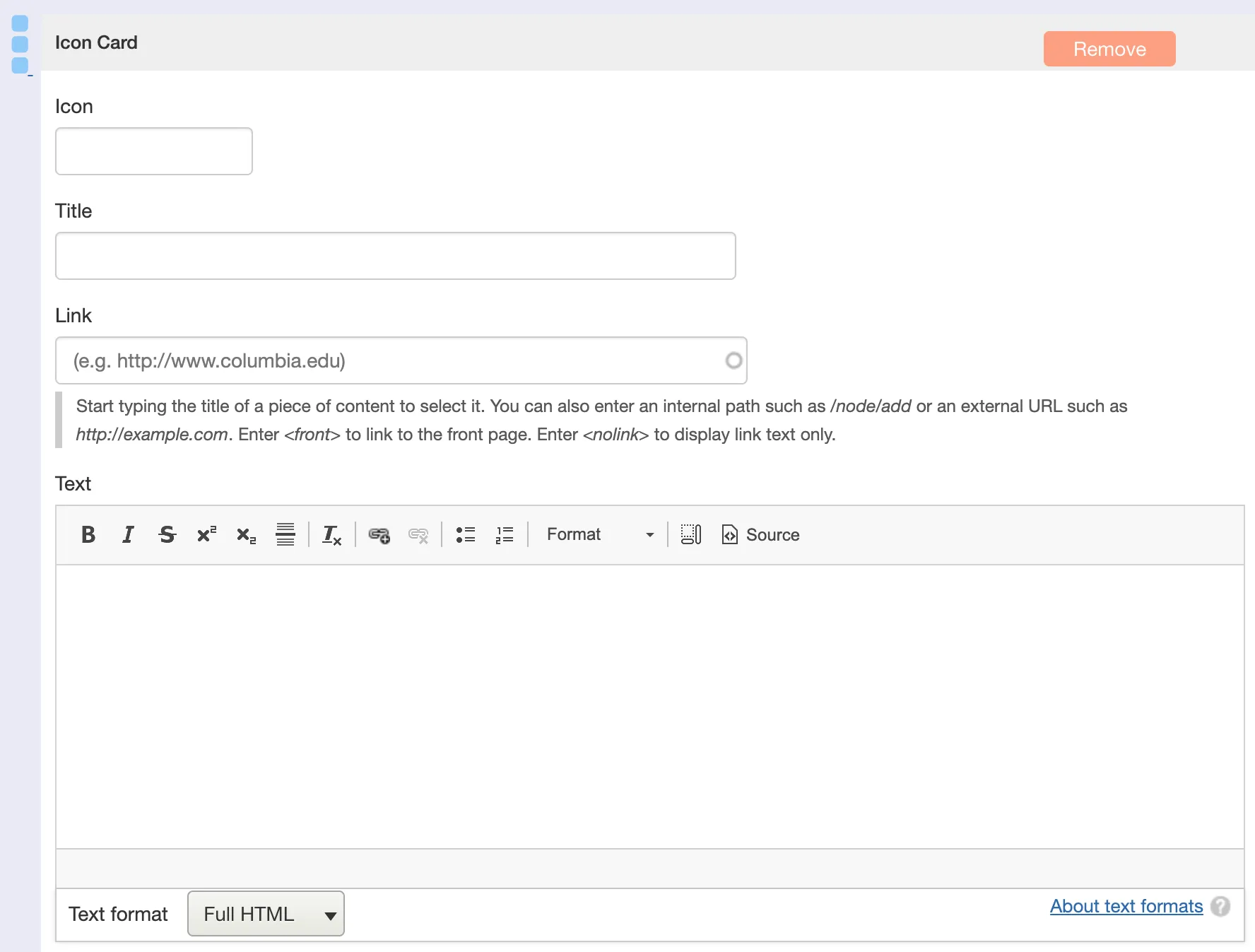 Configure Individual Card