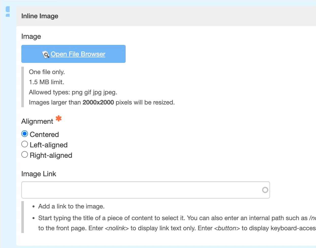 Upload the Image and create settings