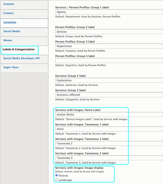 Text highlighting areas for setting up labels and categorizations within the Bookshelf images. 