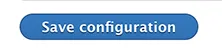 blue and white text of save configuration