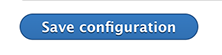 blue and white text of save configuration