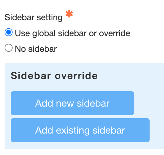 Add New Sidebar.