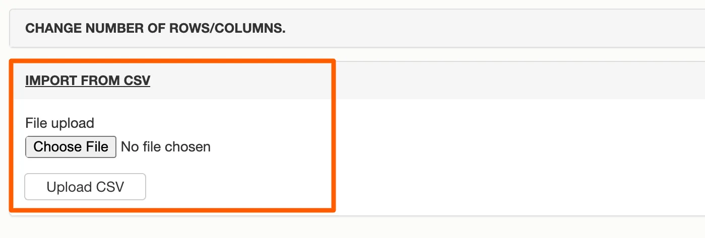 Import a CSV file