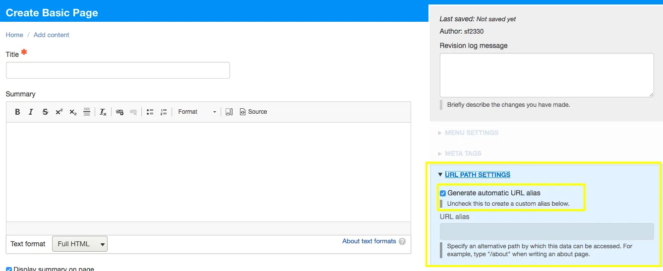 URL Path Settings