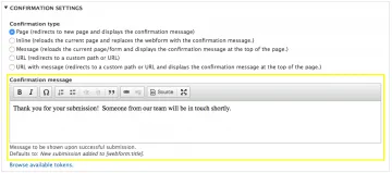 Settings > Confirmation Settings.