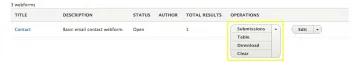 Within the Results tab, use the Download option to export submissions as needed.