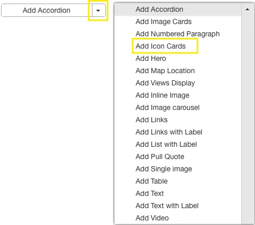 add Icon cards