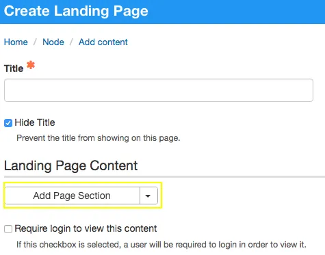 Add Page Section