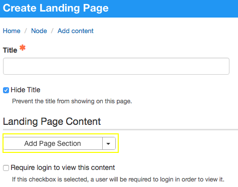 Add Page Section