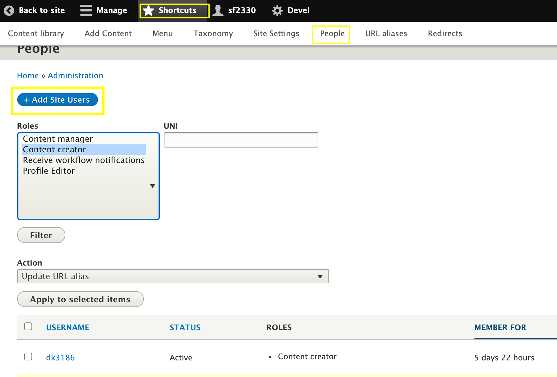 Text displaying how to add Content Creators to Cotnent Moderation feature.